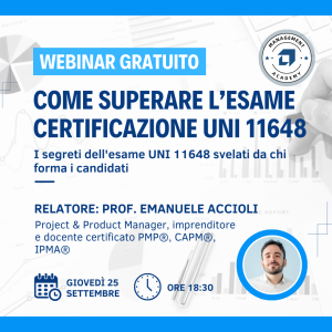 Webinar Superare la certificazione UNI 11648: guida completa con il docente
