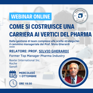 Webinar Come si costruisce una carriera ai vertici del Pharma