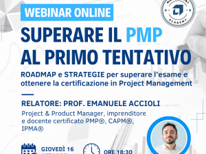 Webinar Superare il PMP al Primo Tentativo: Roadmap e Strategie