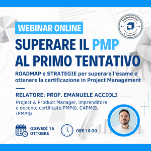 Webinar Superare il PMP al Primo Tentativo: Roadmap e Strategie